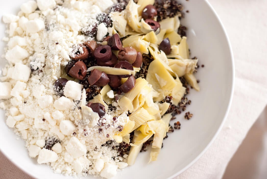 tomato stuffing with quinoa, artichoke, feta and kalamata olives tomato stuffing with quinoa, artichoke, feta and kalamata olives