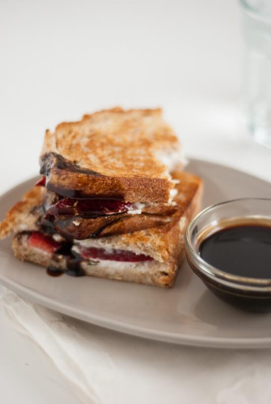 balsamic honey sauce on strawberry panini balsamic honey sauce on strawberry panini