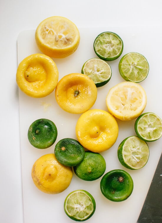 Juiced lemons and limes - cookieandkate.com