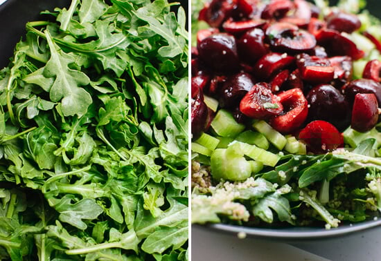 Arugula, cherries and celery salad - cookieandkate.com