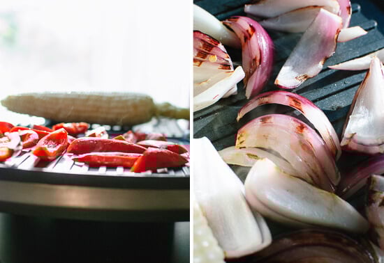 grilled peppers and onions
