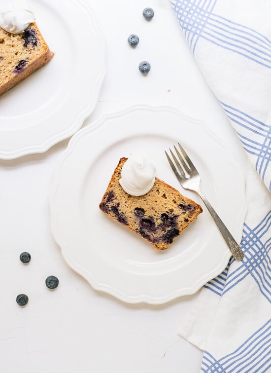 Blueberry lemon yogurt cake, a healthier pound cake for summertime! cookieandkate.com