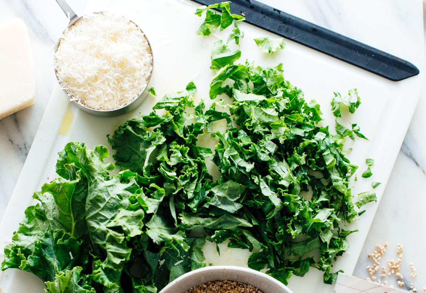 kale, oats and Parmesan