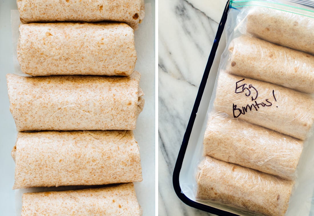 burritos ready for freezer
