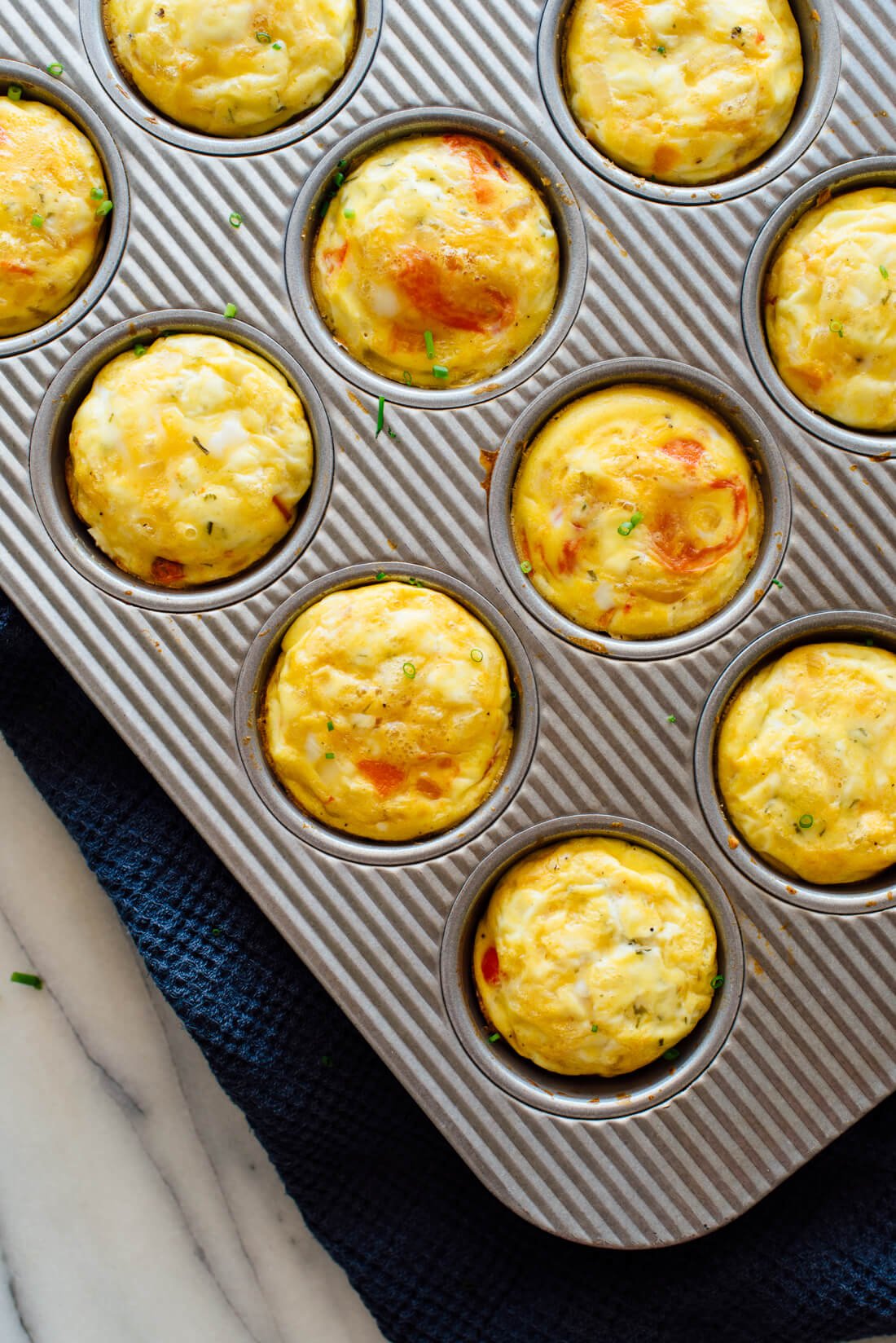 mini frittatas in muffin tin
