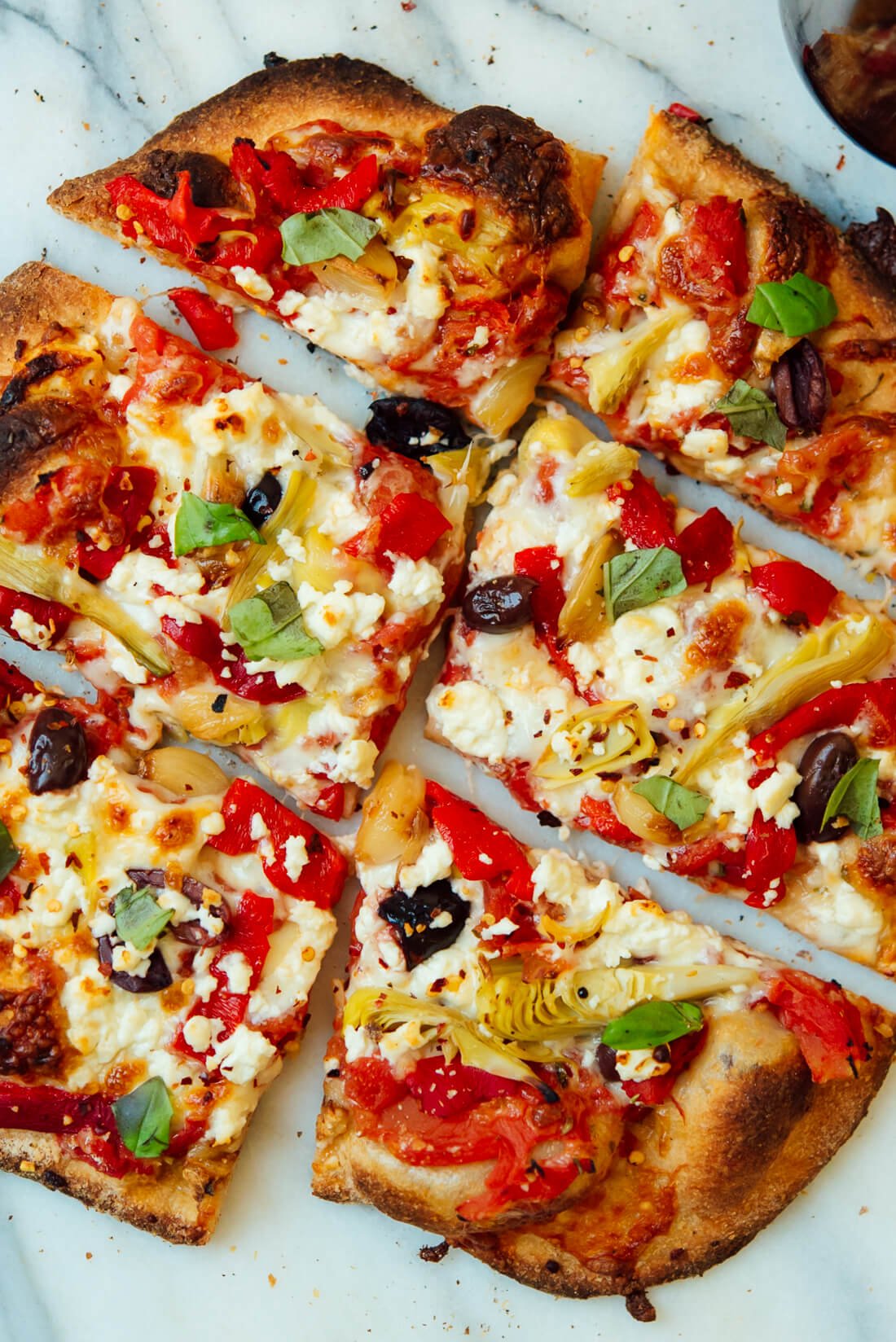 Greek pizza with feta