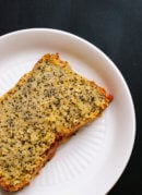 Orange poppy seed pound cake slice