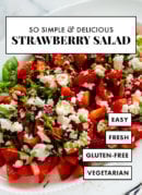 strawberry basil salad recipe with goat cheese and balsamic reduction