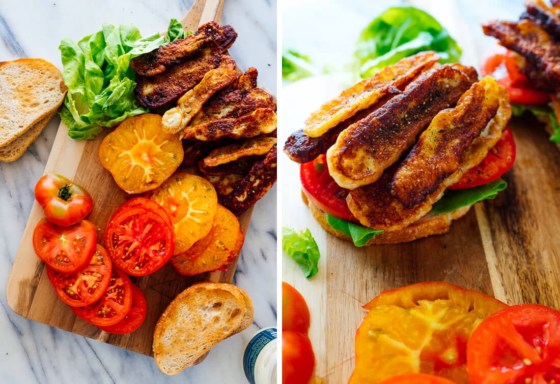 how to make vegetarian BLT sandwich