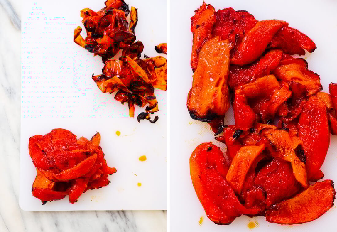 roasted bell peppers skin removal