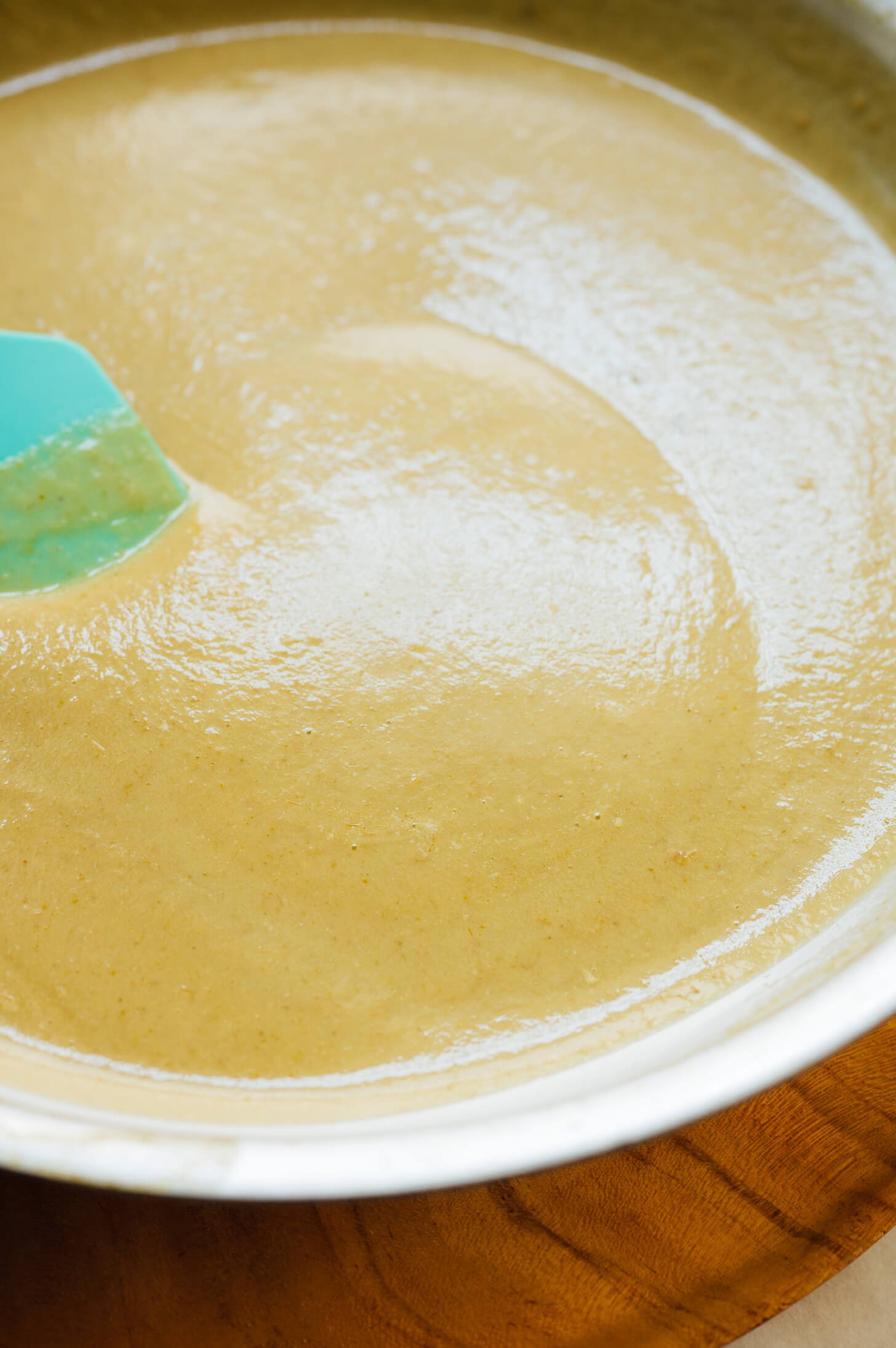 green enchilada sauce in skillet