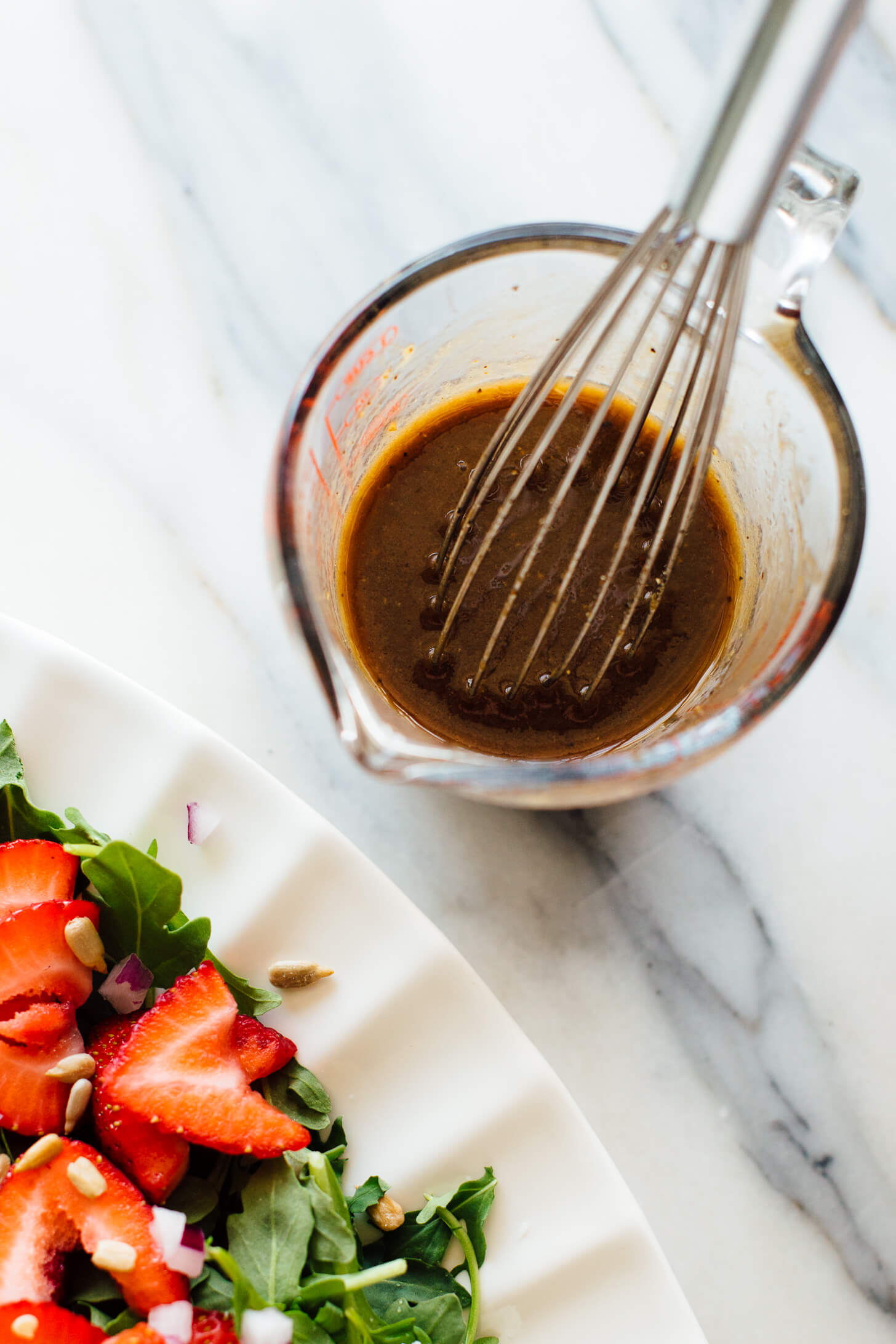 balsamic vinaigrette next to green salad