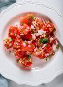 watermelon salad on plate