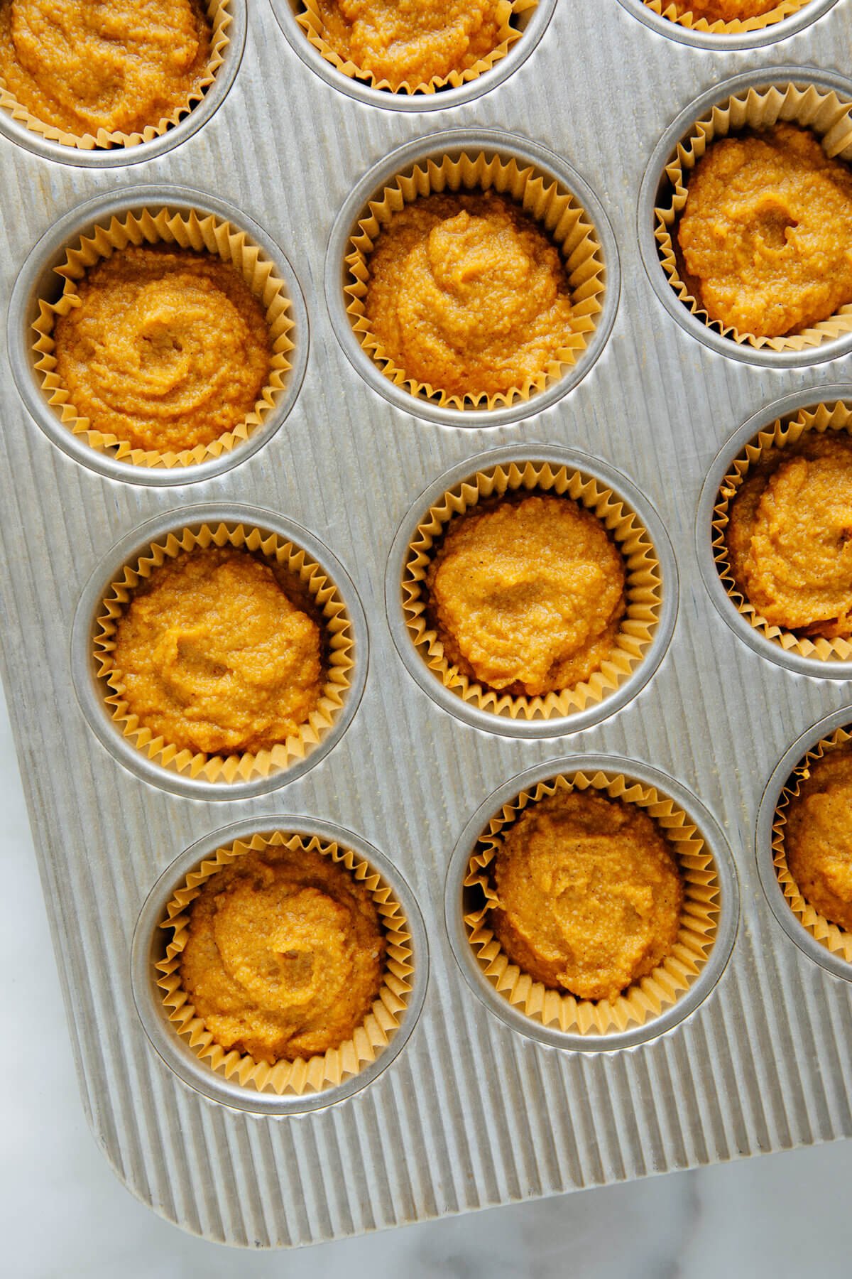 gluten-free pumpkin muffins before baking