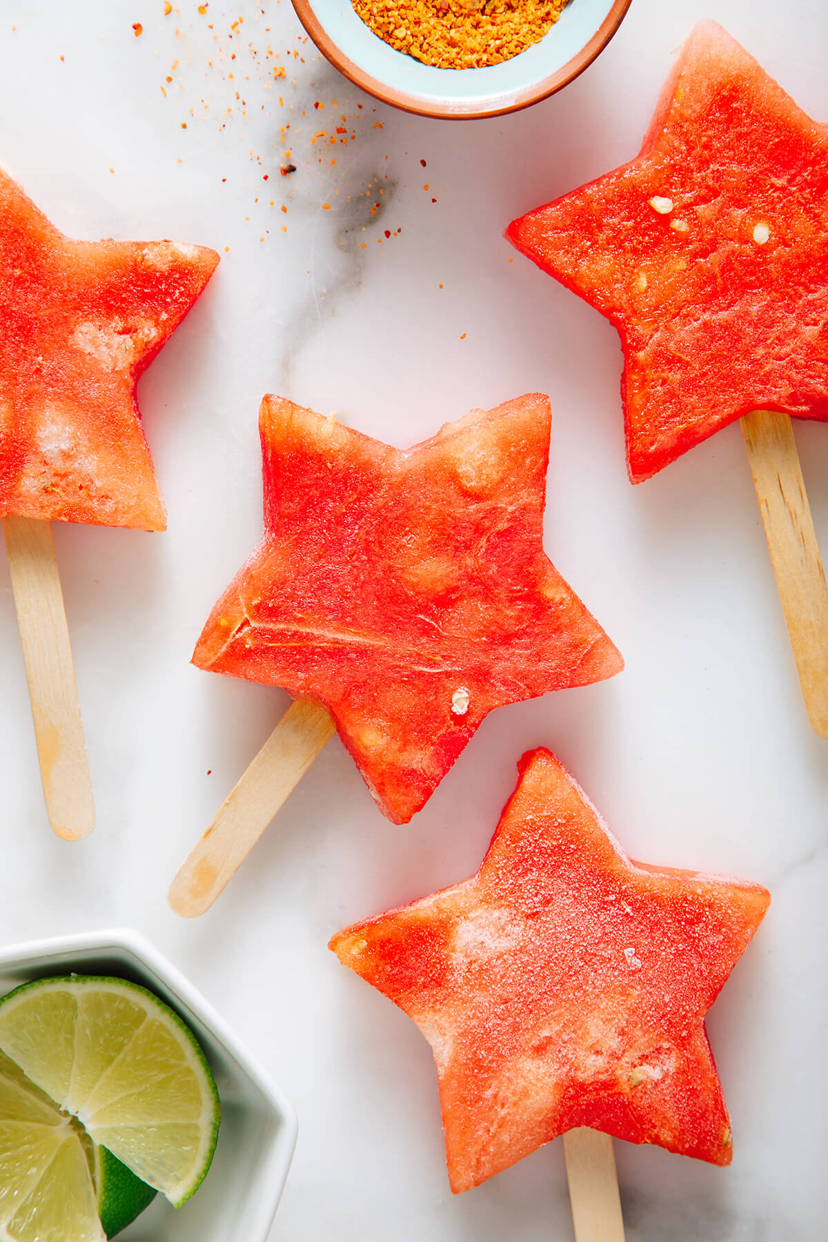 star-shaped watermelon popsicles
