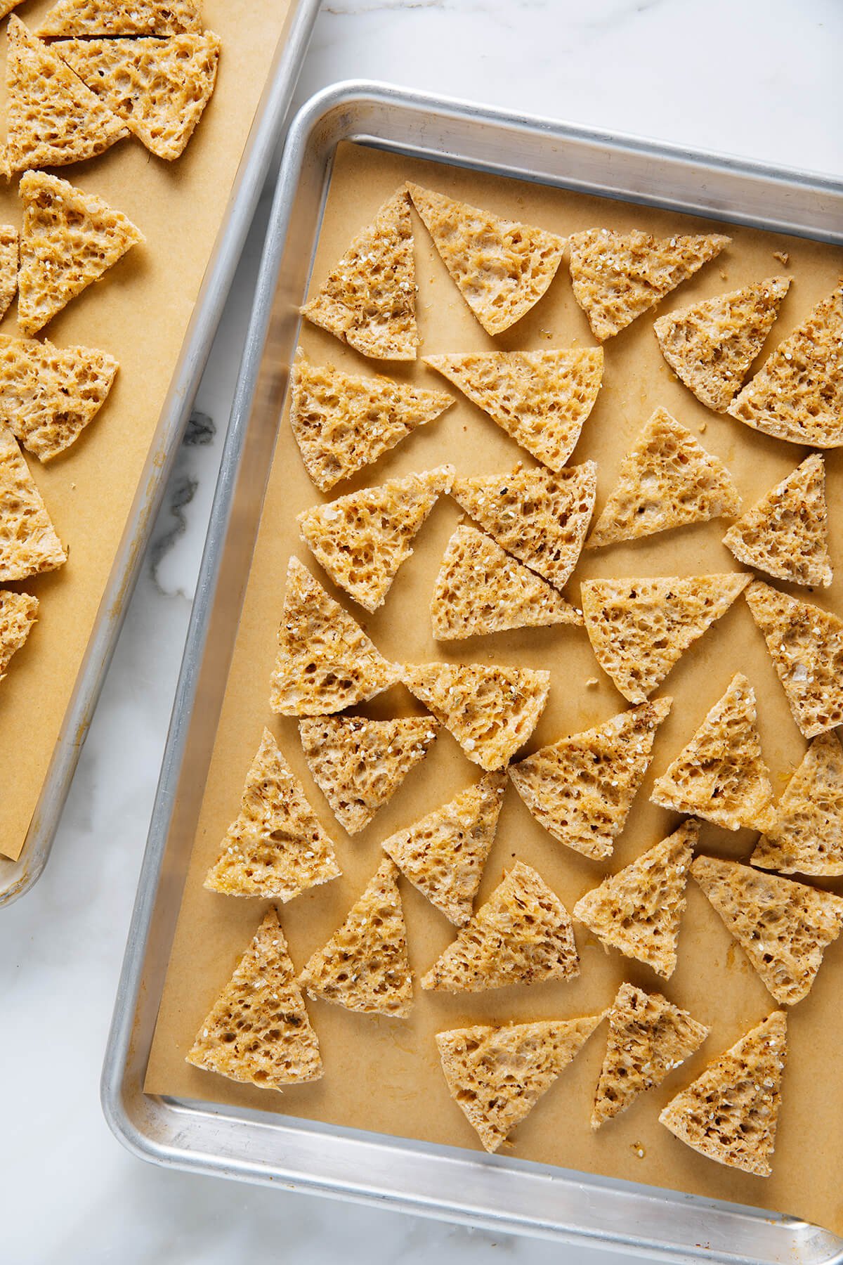 pita chips before baking